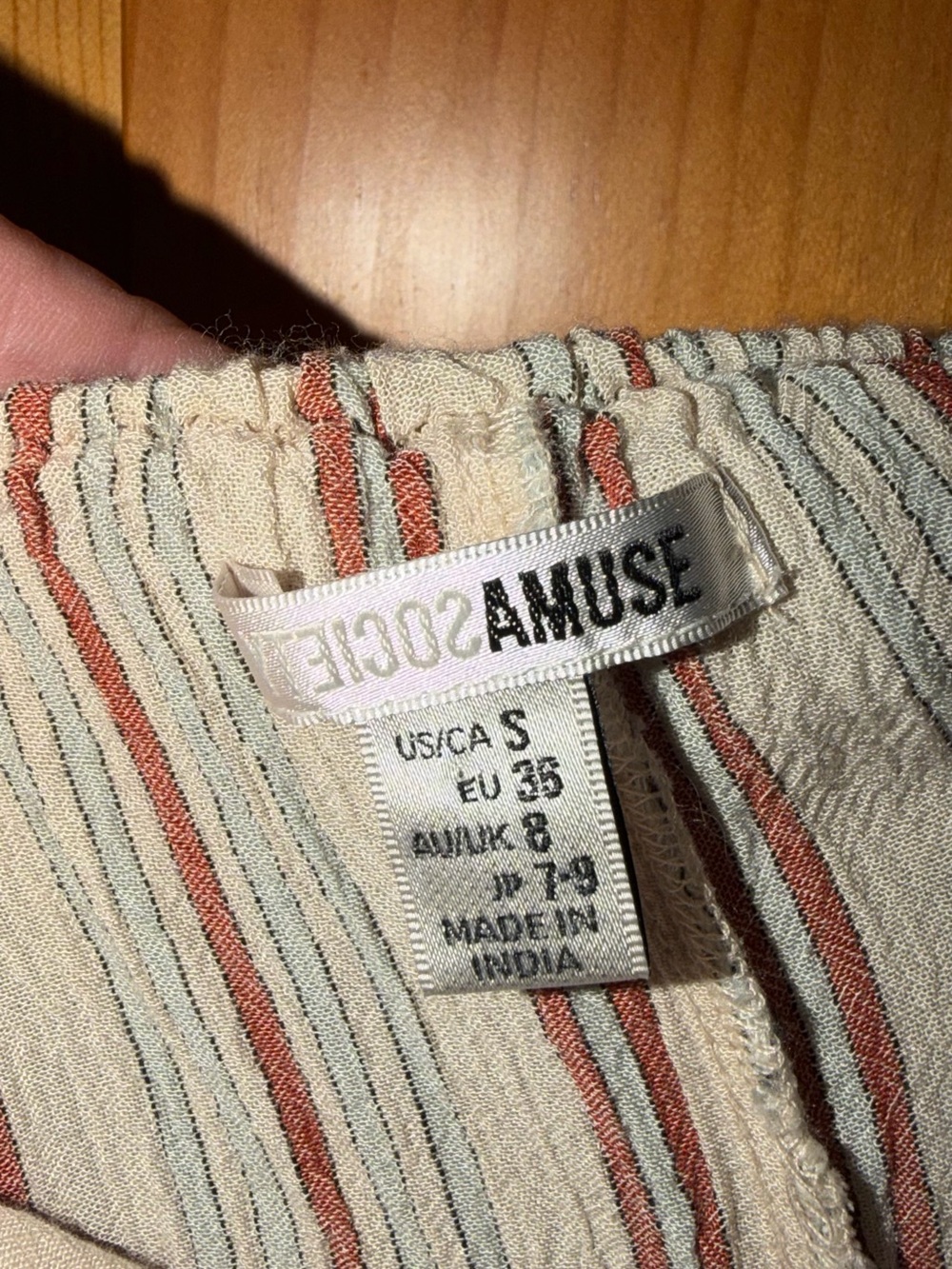Amuse Society women's Cream Striped Pants - Small